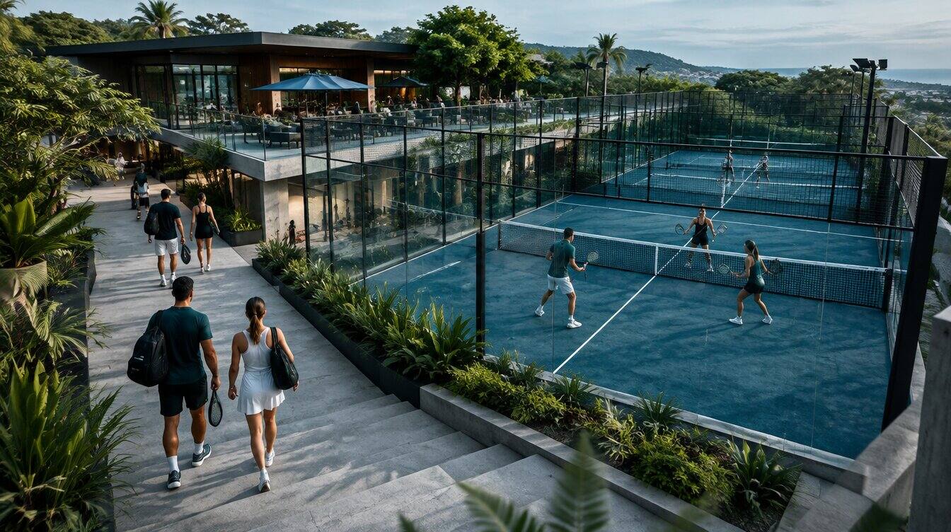 Modern padel facility with state-of-the-art courts