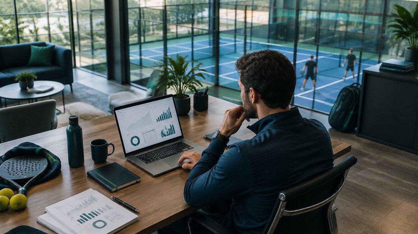 Pricing strategy board at a racket sports club
