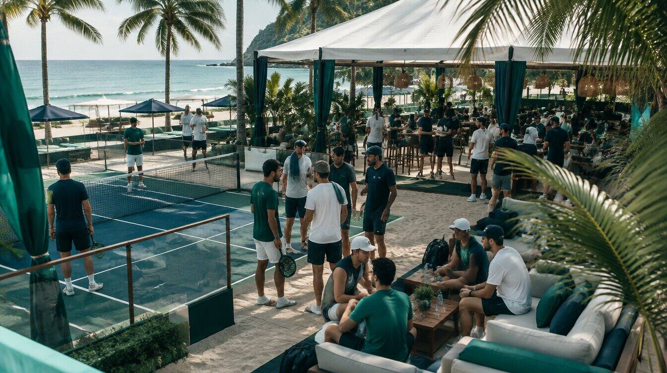 Beach tennis club with organized events