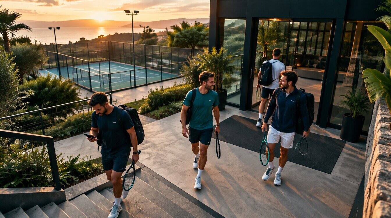 Players arriving on time for their court booking