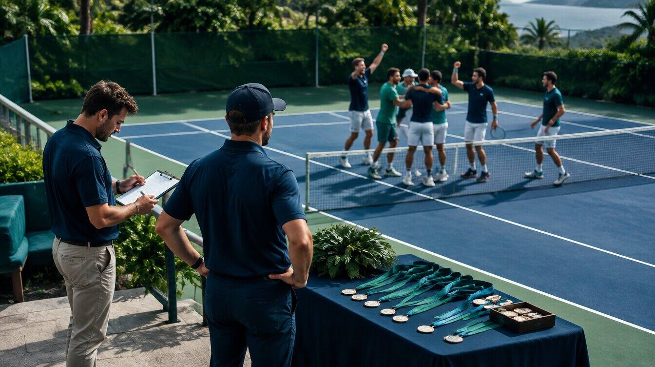 Tournament organizers managing event logistics