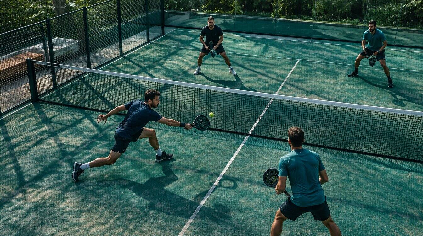 Competitive padel match in progress