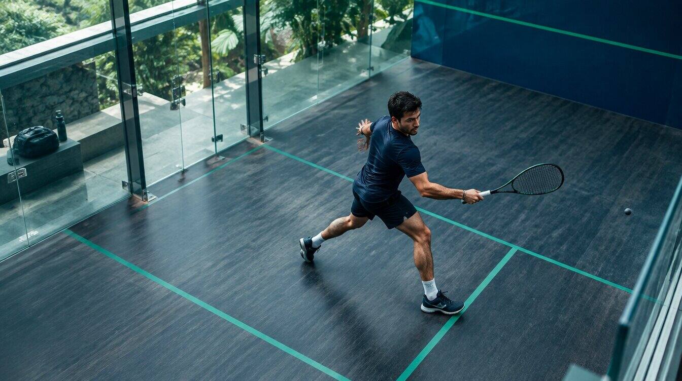 Squash courts with advanced booking system