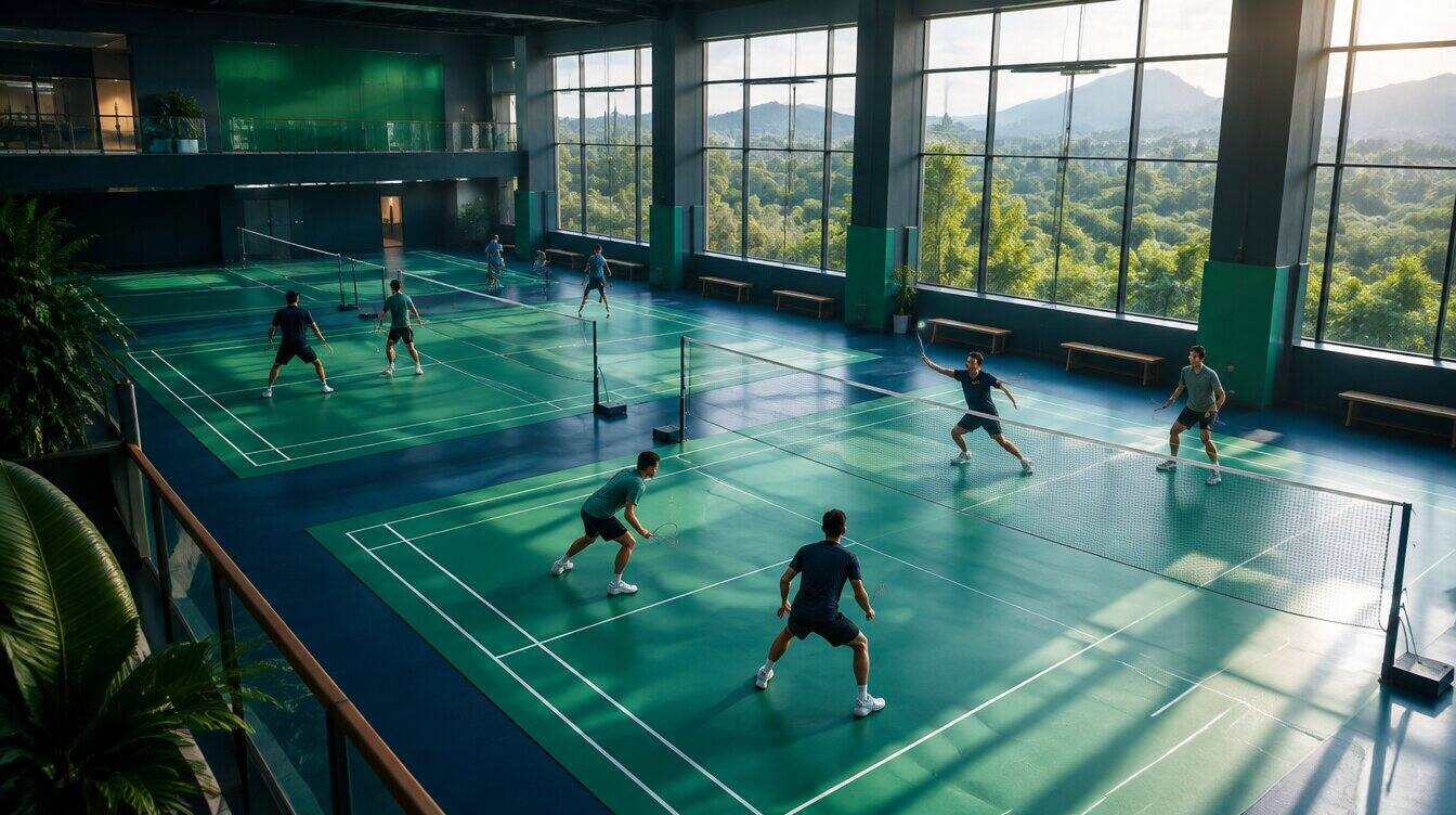 Modern badminton club with digital booking